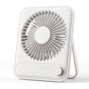 Small Desk Fan Personal Fans USB-C Portable Rechargeable Travel Essentials White